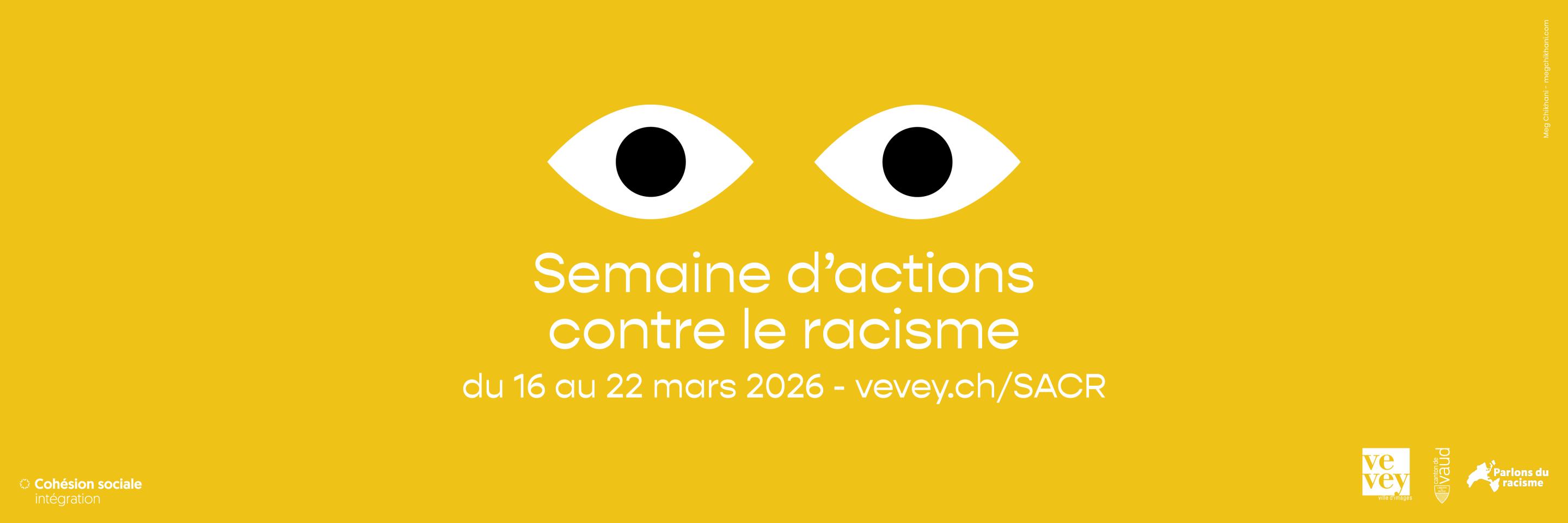 Bannière Semaine d'actions contre le racisme du 16 au 22 mars 2026
