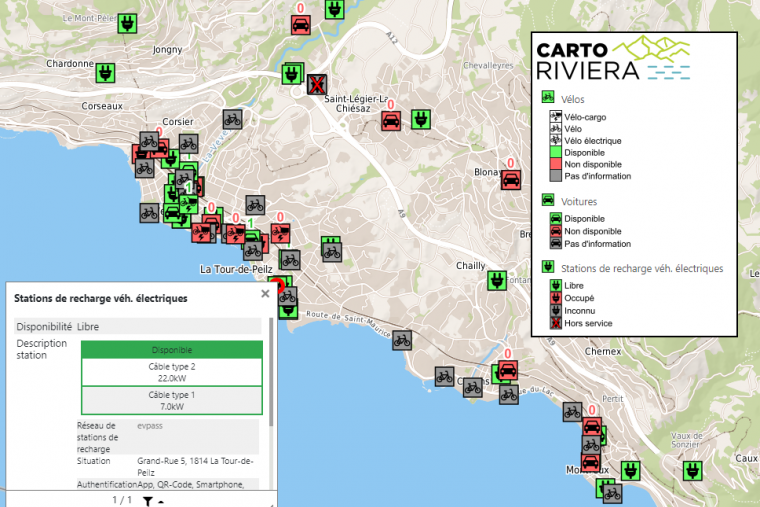 Cartoriviera mobilité partagée